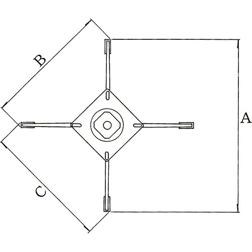 ハヤシ アルミ鋳物イス脚 ベースサイズ:A560×B405×C405×【高さ指定可】 品番:C-550 塗装カラー:44-P ポール:42φ/送料別
