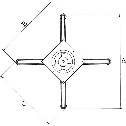 ハヤシ　アルミダイキャストテーブル脚 ベースサイズ：A810×B585×C585×【高さ指定可】 品番：SD-3D-C-810 塗装カラー：44 ポール：25角×4/送料別 2