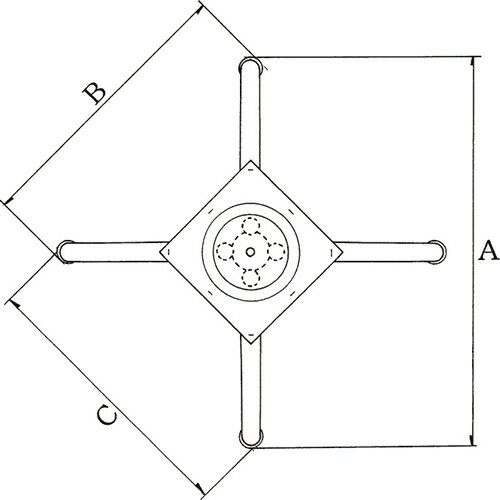 ハヤシ アルミダイキャストテーブル脚 ベースサイズ:A575×B420×C420×【高さ指定可】 品番:SD-C-570 塗装カラー:18 ポール:32φ×4/送料別 [2]