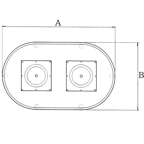 ハヤシ スチールベーステーブル脚 ベースサイズ:A748×B448×【高さ指定可】 品番:DR-5D-W 塗装カラー:11 ポール:76φ×2/送料別 [2]