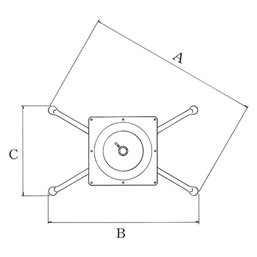 ハヤシ　アルミダイキャストテーブル脚 ベースサイズ：A600×B530×C315×【高さ指定可】 品番：SS-LX-600 塗装カラー：14AM ポール：60φ/送料別