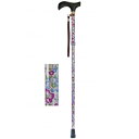夢ライフステッキ 柄杖折りたたみ伸縮型/花シルバー/ギフトボックス仕様/業務用/新品/小物送料対象商品