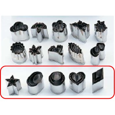 ステン手作り 生抜5種セット(各種3pcs) 星、小判、丸、ハート、菱/業務用/新品/小物送料対象商品