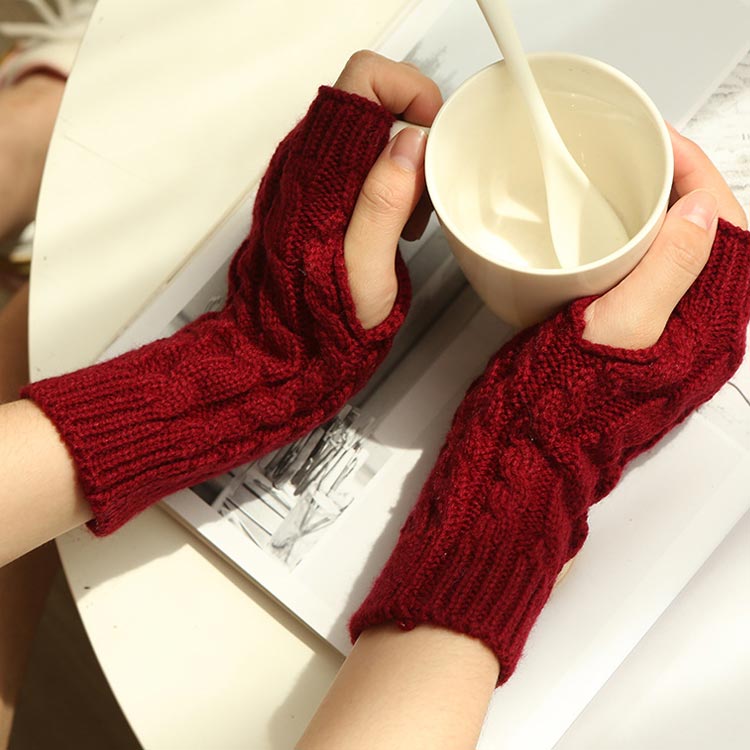 アームウォーマー 指なし手袋 暖かい 冬用 手袋 スマホ対応 ケーブル編み アームカバー ハンドカバー 防寒 冷房対策 冷え取り 温活 手首ウォーマー オフィス テレワーク 指穴あり 大人用 学生用 送料無料