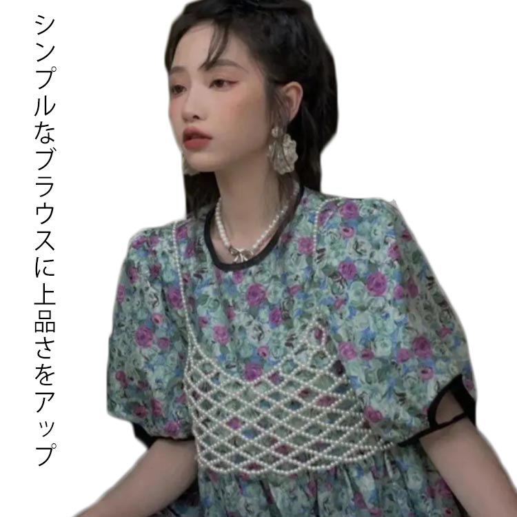 樂天商城 - 真珠 ベアトップ ベスト カーディガン 韓国ファッション ベスト ジレ 韓国ファッション ジレベスト ベルト トップス ボレロ カーデイガン カーデ ジレ ベスト 春 夏 クラシカルなパールベスト
