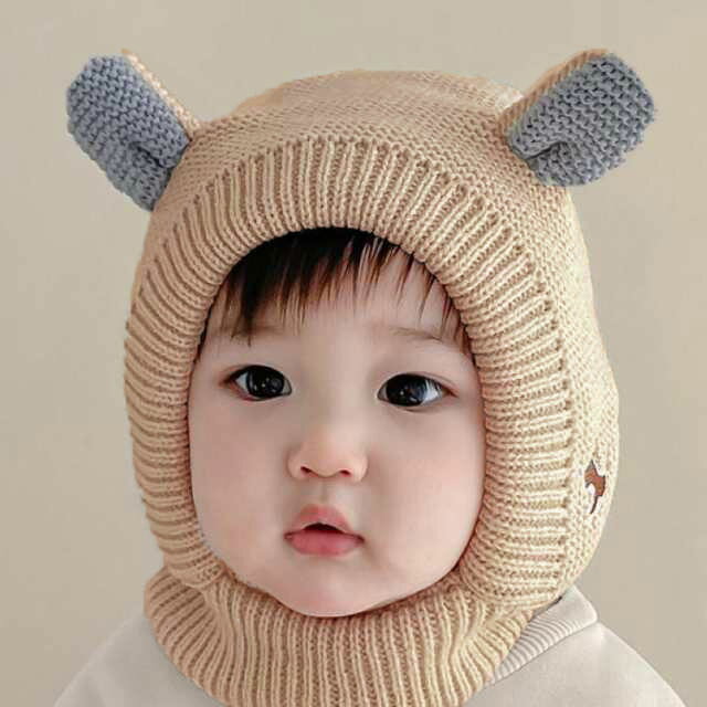 ニット帽 ベビー防止 赤ちゃん帽子 ニットキャップ 耳付き ベビー帽子 あったか 防寒 キッズ ニット帽 防風 防寒着 秋冬 ベビー かわいい 無地 女の子 男の子 暖かい お出かけ 写真撮影 帽子 誕生日 出産準備 出産祝い ギフト プレゼント 送料無料 3