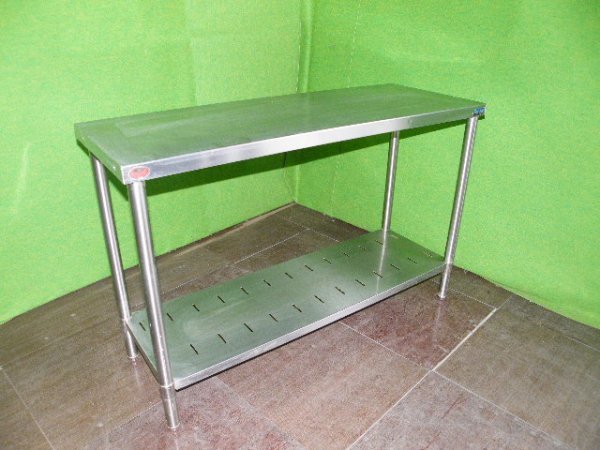 【マルゼン】 作業台 調理台スノコ板付 BW-124N 幅1200×奥行450×高さ780mm■C-1358【中古】