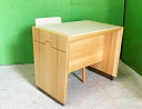 時計店より (美品!) ブラウンウッド 接客&修理の机と椅子のセット ■U-986