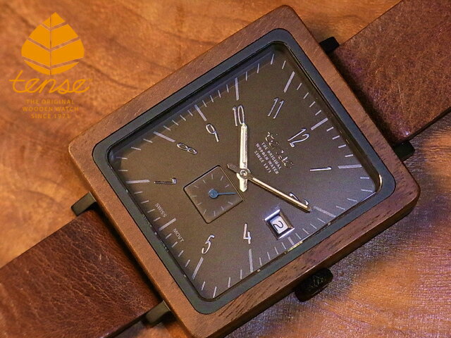 楽天tense woodwatch Webshopテンス 【tense】 日本公式ショップ 木製腕時計 メンズ ウォッチ ネオエリートモデル No.495 ウォールナット レザー ギフトにも隠れた人気を誇る 天然木の木目が美しい 軽量 木製 腕時計 【日本総輸入元のメンテナンス保証付】