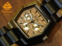 テンス  日本公式ショップ 木製腕時計 メンズ ウオッチ ヘキサゴンモデル No.51 インレイドサンダルウッド 贈り物 にも隠れた人気を誇る 天然木の木目が美しい 軽量 木製 腕時計 