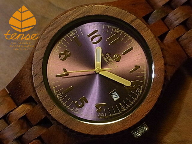 楽天tense woodwatch Webshopテンス 【tense】 日本公式ショップ 木製腕時計 メンズ ウォッチ グランプレミエモデル No.372 アフリカンローズウッド ギフトにも隠れた人気を誇る 天然木の木目が美しい 軽量 木製 腕時計 【日本総輸入元のメンテナンス保証付】