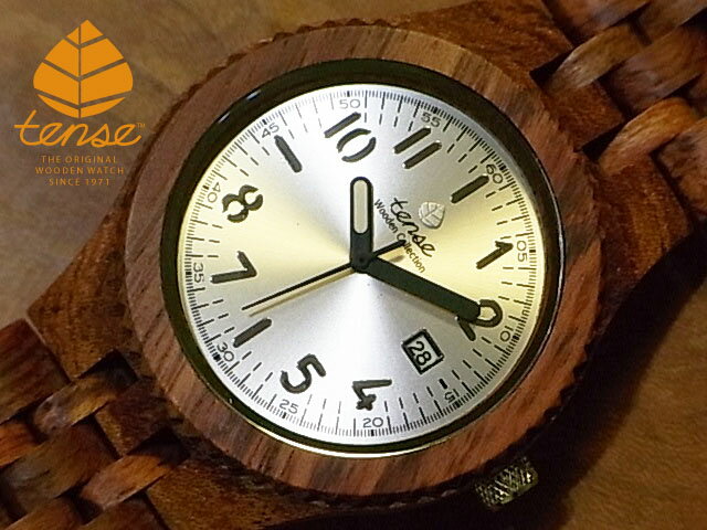 楽天tense woodwatch Webshopテンス 【tense】 日本公式ショップ 木製腕時計 メンズ ウォッチ グランプレミエモデル No.375 アフリカンローズウッド ギフトにも隠れた人気を誇る 天然木の木目が美しい 軽量 木製 腕時計 【日本総輸入元のメンテナンス保証付】