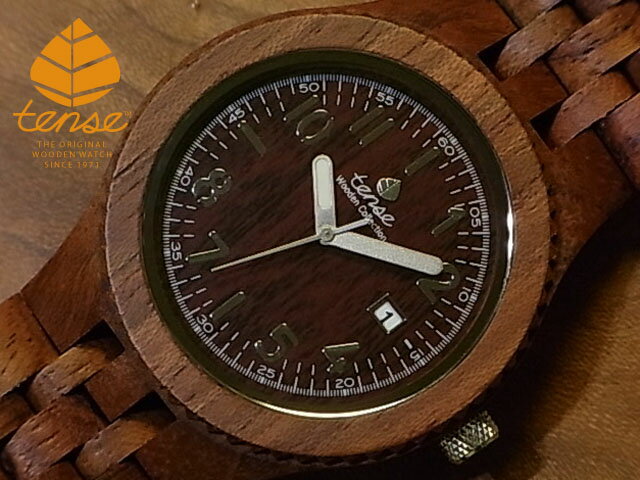 楽天tense woodwatch Webshopテンス 【tense】 日本公式ショップ 木製腕時計 メンズ ウォッチ グランプレミエモデル No.386 アフリカンローズウッド ギフトにも隠れた人気を誇る 天然木の木目が美しい 軽量 木製 腕時計 【日本総輸入元のメンテナンス保証付】