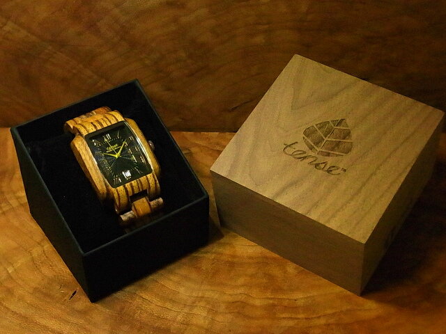 テンス 【tense】 日本公式ショップ 木製腕時計 メンズ ウォッチ トノー IV モデル No.396 ゼブラウッド ギフトにも隠れた人気を誇る 天然木の木目が美しい 軽量 木製 腕時計 【日本総輸入元のメンテナンス保証付】