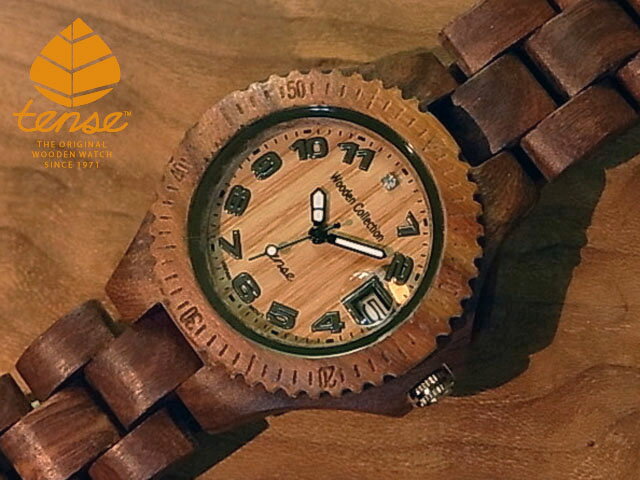 楽天tense woodwatch Webshopテンス 【tense】 日本公式ショップ 木製腕時計 レディース ウォッチ プチアーバンモデル No.295 サンダルウッド ギフトにも隠れた人気を誇る 天然木の木目が美しい 軽量 木製 腕時計 【日本総輸入元のメンテナンス保証付】