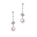 K14WG 7.5mm アコヤ真珠 デザインイヤリング 宇和島 真珠 ジュエリー・アクセサリー Tensei Pearl 天成真珠(あこや パール 本真珠 フォーマル カジュアル 誕生日 結婚式 七五三 成人祝い 就職祝い 成人式 卒業式 入学式 入園式 卒園式 母の日 ギフト プレゼント)