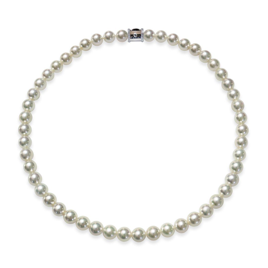 8.0～8.5mm　アコヤ真珠ネックレス　無調色　テリ：B　巻き：B　キズ：B　宇和島 天成真珠 Tensei Pearl(あこや パール 本真珠 フォーマル カジュアル 誕生日 結婚式 七五三 成人祝い 就職祝い 成人式 卒業式 入学式 入園式 卒園式 母の日 ギフト プレゼント)