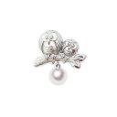 SV 7.5mm アコヤ真珠 ピンブローチ フクロウ親子 宇和島 真珠 ジュエリー・アクセサリー Tensei Pearl 天成真珠(あこや パール 本真珠 フ...