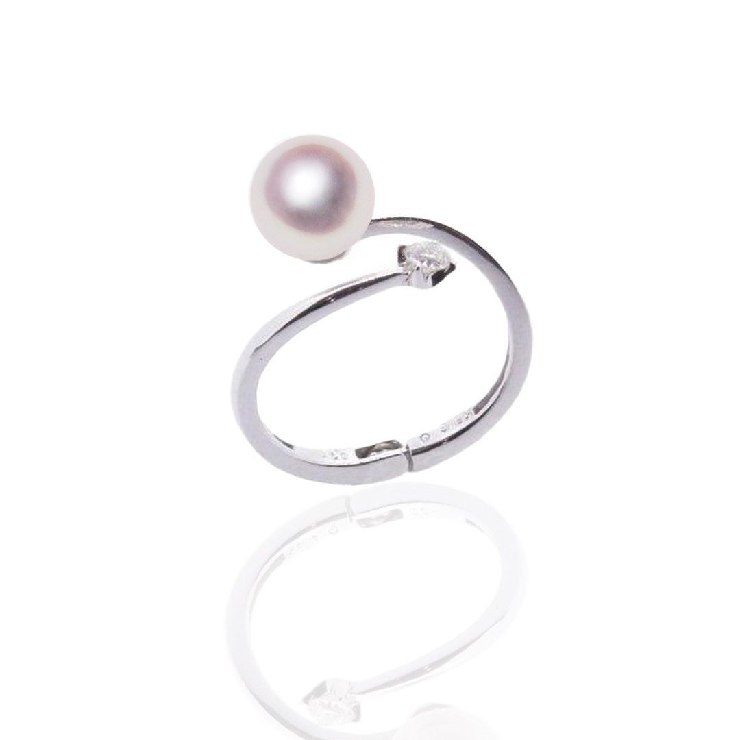 K18WG 8.5mm アコヤ真珠 リング 宇和島 真珠 ジュエリー・アクセサリー・Tensei Pearl 天成真珠(あこや パール 本真珠 フォーマル カジュアル 誕生日 結婚式 七五三 成人祝い 就職祝い 成人式 卒業式 入学式 入園式 卒園式 母の日 ギフト プレゼント)