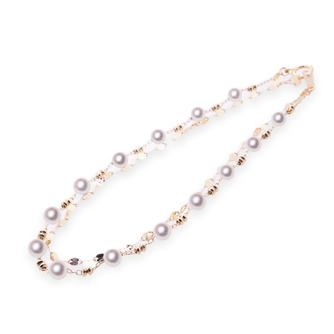 K18PG 3.5~4.0mm アコヤ真珠 ブレスレット 宇和島 真珠 ジュエリー・アクセサリー・Tensei Pearl 天成真珠(あこや パール 本真珠 フ...