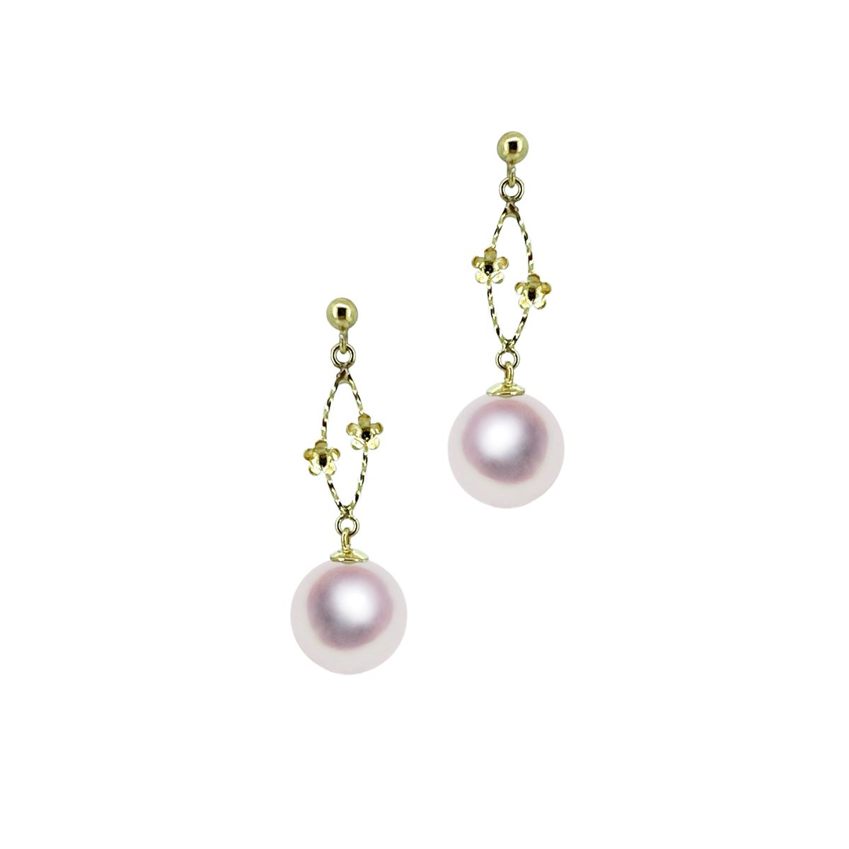 K18 7.5mm アコヤ真珠 デザインピアス 宇和島 真珠 ジュエリー・アクセサリー・Tensei Pearl 天成真珠(あこや パール 本真珠 フォーマル カジュアル 誕生日 結婚式 七五三 成人祝い 就職祝い 成人式 卒業式 入学式 入園式 卒園式 母の日 ギフト プレゼント)