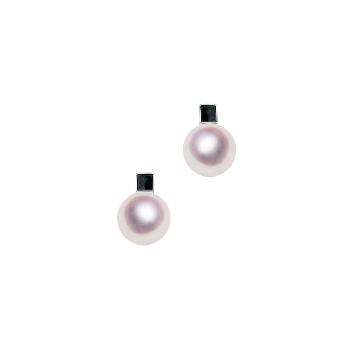K18WG 8.0mm デザインピアス 宇和島 真珠 ジュエリー・アクセサリー・Tensei Pea