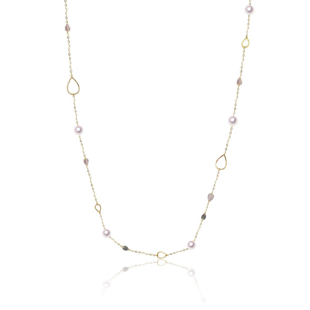 K18 6.5～7.0mm アコヤ真珠 デザインネックレス 宇和島 真珠 ジュエリー・アクセサリー Tensei Pearl ..