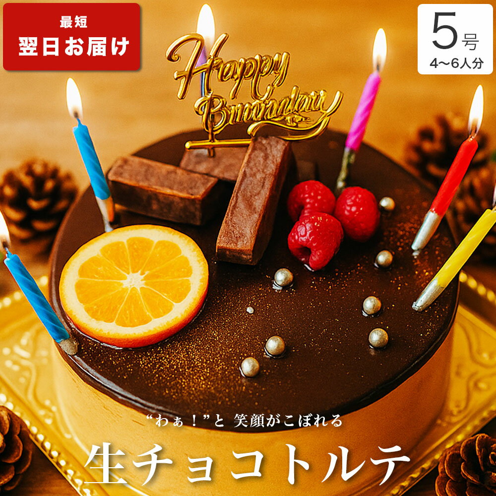 誕生日ケーキ バースデーケーキ 送料無料 大人 子供 インスタ映え かわいい びっくり サプライズ 誕生日 プレゼント ギフト チョコ ケーキ 冷凍 解凍8時間【生 チョコ トルテ 5号 4-6人分】のサムネイル
