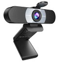 EMEET WEBカメラ C960 ウェブカメラ FHD 1080P 30FPS 200万画素 90°広角 パソコン用 2つ内蔵マイク 目隠しカバー付き 固定フォーカス USB 小型 PC 外付け オンライン会議 動画配信用 自動光補正 USB給電