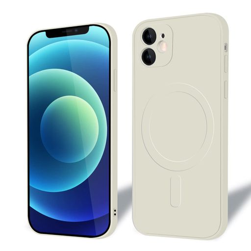 Rakuten - MajiyanaforiPhone12Mini用のケースMagSafe対応スマホケースシリコン耐衝撃TPU薄型カバーシリコン軽量ストラップホール付きカメラレンズ保護傷つき防止落下防止防塵5.4インチ(ホワイト)