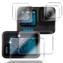 【2+2+2枚セット】 用 GOPRO HERO 12 / HERO 11 / HERO 10 / HERO 9 BLACK ガラスフィルム 4枚 GOPRO ...