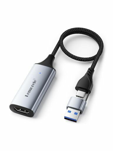 HDMI キャプチャーボード SWITCH対応 ビデオキャプチャー 1080P/60FPS USB TYPEC 2 IN 1 LEMORELE 小型軽量 ゲーム録画/HDMIビデオ録画/ライブ配信用/画面共有/ライブ会議に適用 キャプチャー VIDEO