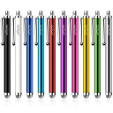 MIXOO スタイラスペン タッチペン 10本セットIPAD IPHONE ANDROIDスマートフォン タブレット対応 多色 導電繊維製ペン先