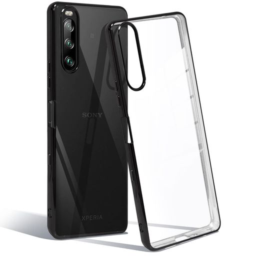 Rakuten - Xperia10iiiケースクリアxperia10iiiliteSO-52BSOG04エスクペリア10IIIカバーTPU透明薄型軽量スマホケース耐衝撃メッキ加工ソフトケース人気透明ケース(ブラック)