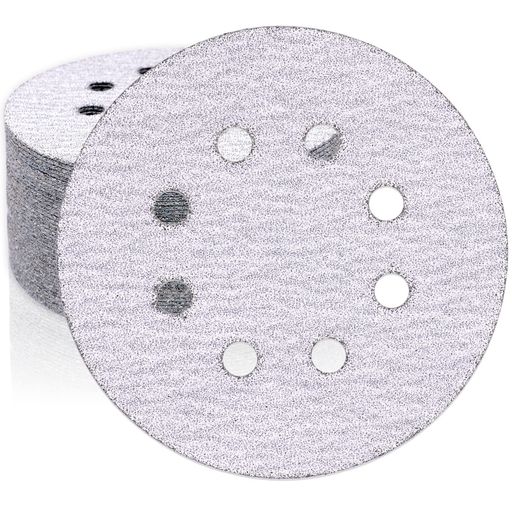 HWXINIEサンダーペーパー125mm丸型サンディングディスク#80番50枚入マジック式ディスクペーパー8穴サン..