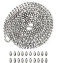 ボールチェーンBetterJonnyキーチェーンボールチェーンコネクター付きシルバー全長約6mキーホルダーパーツステンレス製ボール径2.4mm単語帳作り財布手作...