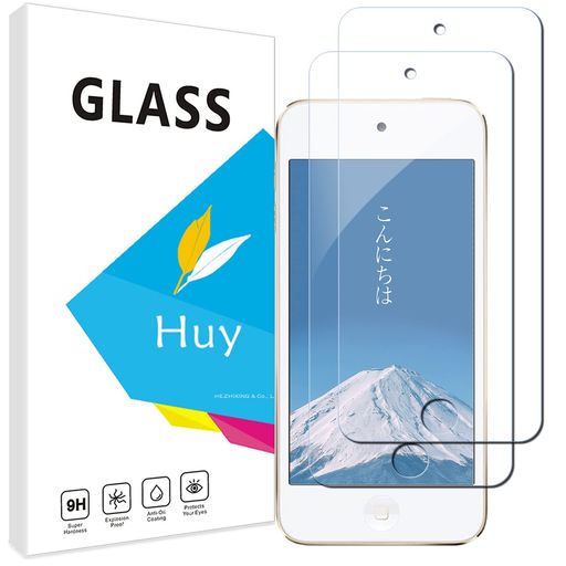 HuyiPodtouch7用のガラスフイルムPodtouch(5)6用のフイルム【2枚セッ】日本旭硝子製強化ガラス液晶保護フィルム貼り付け簡単硬度9H防指紋透過率98.5%