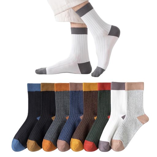 [Comfynest]靴下メンズソックス厚手綿8足セット靴下あったかい200高針数靴下おしゃれ防臭抗菌吸汗25-28..