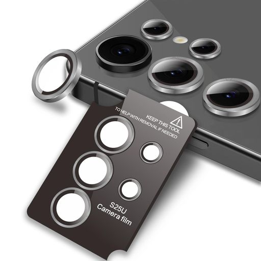 FORGALAXYS25ULTRAカメラ保護ガラスフィルム硬度9H強化ガラス衝撃吸収飛散防止全面保護薄型独立型露出オーバー防止アルミ合金カメラカバー高透過率気泡ゼロ汚れ防止ガイド枠付き貼り付け…(2)