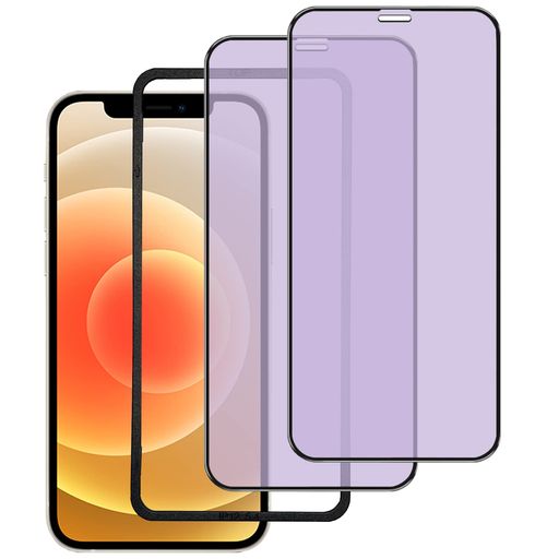 Rakuten - DXFAUブルーライトカットiPhone12mini強化ガラスフィルム5.4インチ対応気泡防止滑らかなタッチ操作飛散防止指紋付着防止全面保護フィルムガイド枠付き貼り付けは簡単2枚セット