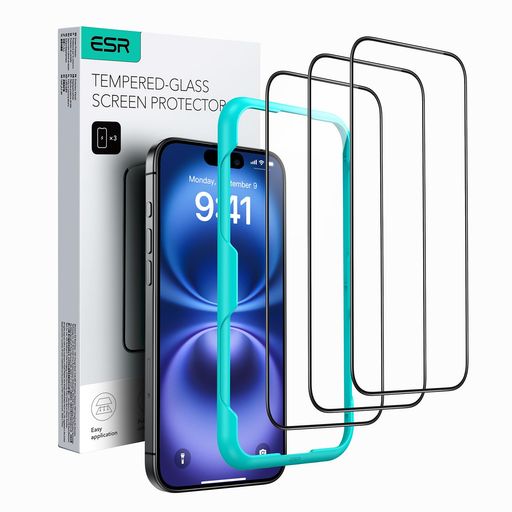Rakuten - ESRiPhone16Plusガラスフィルム15Plus適用最大15KG耐衝撃米軍MIL規格9H硬度3パック強化保護軍事規格の飛散防止力全面カバーいphone15plusガラスフィルム簡単取り付けガイド枠付き耐衝撃