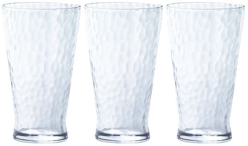 アデリア(ADERIA) グラス コップ タンブラー ダンク ビッグタンブラー 385ml 3個セット [槌目模様/食洗機対応] 日本製 B-6564