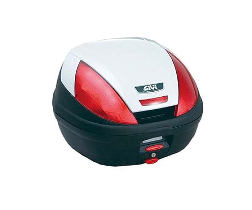 GIVI(ジビ) バイク用 リアボックス モノロック 37L E370B906D パールホワイト塗装 レッドレンズ 68047