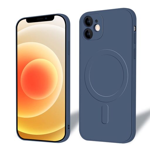 Rakuten - MajiyanaforiPhone11用のケースMagSafe対応スマホケースシリコン耐衝撃TPU薄型カバーシリコン軽量ストラップホール付きカメラレンズ保護傷つき防止落下防止防塵6.1インチ(ブルー)