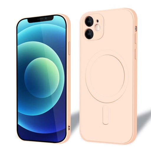 MajiyanaforiPhone12Mini用のケースMagSafe対応スマホケースシリコン耐衝撃TPU薄型カバーシリコン軽量ストラップホール付きレンズの全面保護傷つき防止落下防止防塵5.4インチ(ピンク)