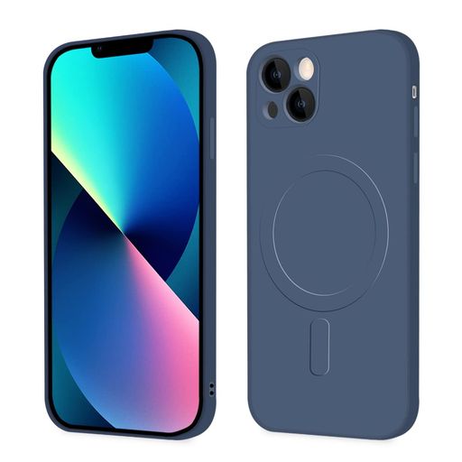 MajiyanaforiPhone13用のケースMagSafe対応スマホケースシリコン耐衝撃TPU薄型カバーシリコン軽量ストラップホール付きレンズの全面保護傷つき防止落下防止防塵6.1インチ(ブルー)