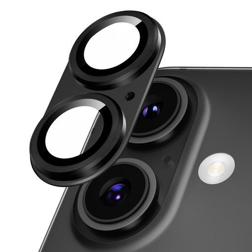 PodickカメラカバーiPhone16/16Plus用カメラフィルム全面保護9H強化ガラスアルミ合金傷防止レンズ保護耐衝撃アイフォン16/16プラス用カメラ保護高透過率黒縁取り露出オーバー防止(2)