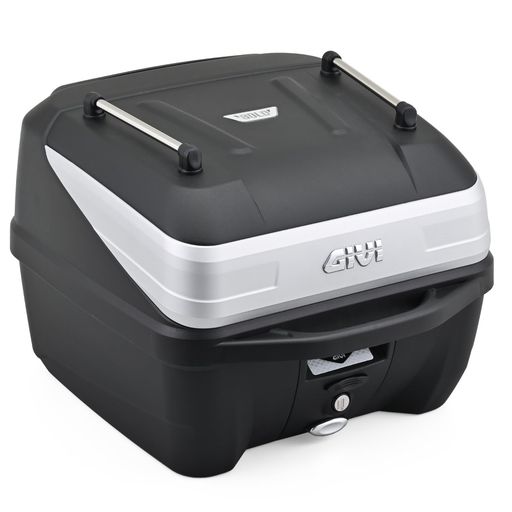 GIVI(ジビ)バイク用リアボックスモノロック32Lオプション付き(インナーボトムマット/バックレスト/ネット/レール)B32N-ADVシルバーパネル99811