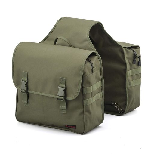 サドルバッグMIL15L左右セット サイズ(片側):H315xW360xD140mm 容量(片側):15L シート幅に合わせて、バッグ連結部の長さ調整可能 バッグの型崩れ防止芯材入り