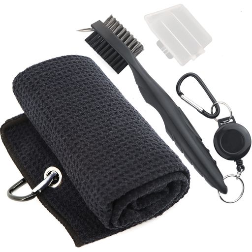 ゴルフクラブ手入れゴルフブラシゴルフクラブブラシゴルフメンテナンスゴルフクラブクリーナーゴルフクラブタオルゴルフ用品ボール拭きタオルフック付きゴルフアクセサリー携帯便利(4)